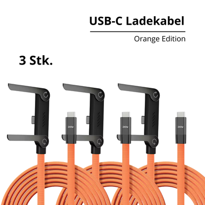 240W USB-C auf USB-C Kabel (1,5m) – Schnellladekabel mit innovativem Handy-Ständer & 180° Winkelstecker